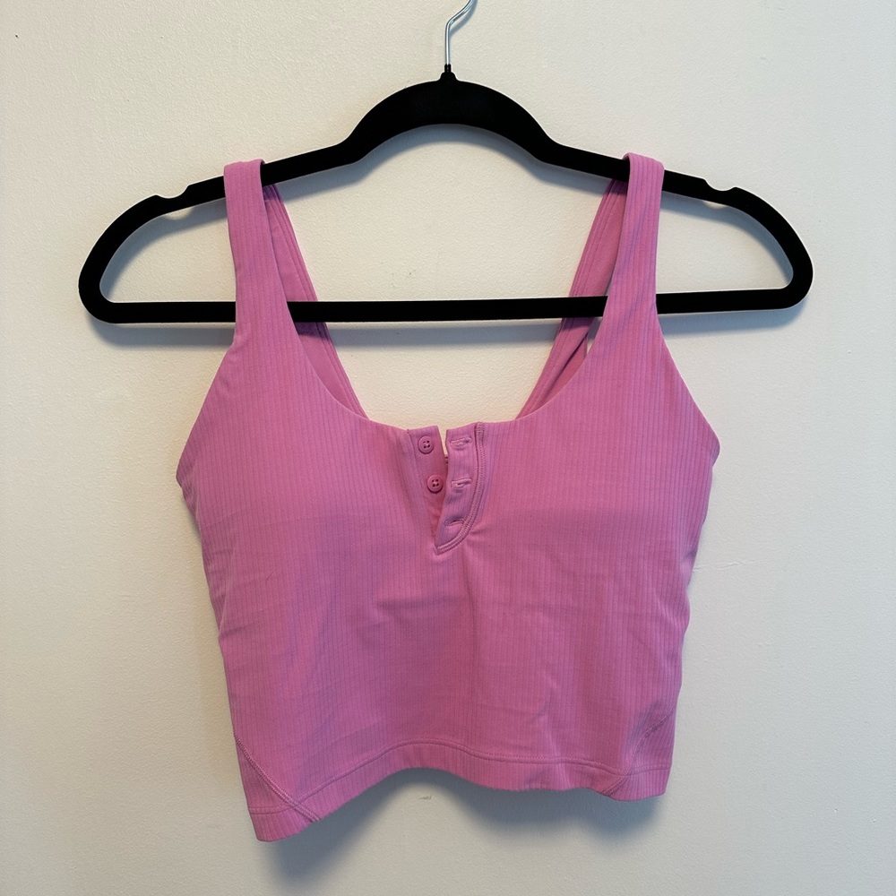 brand new pink lululemon ribbed henley align tank!